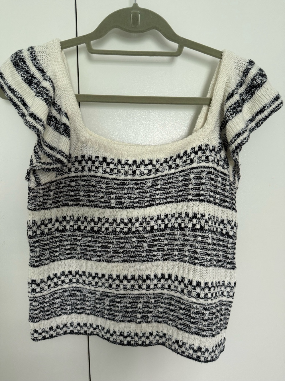 Treasure & Bond Black and White Striped Knit Top